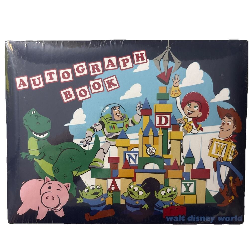 Disney Parks Autograph Book Pixar Disney World Hard Cover Toy Story Woody Jessie